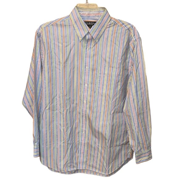 Men's Brooks Brothers Country Club Cotton Long Sleeve‎ Dress Shirt Size Large - Picture 1 of 6